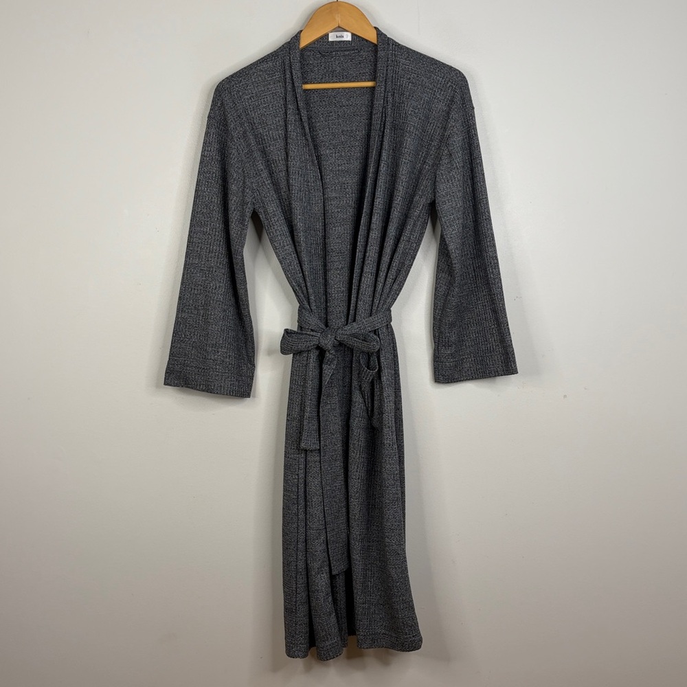 Knix Robe Womens XS Small Medium Gray Waffle Comfy Loungewear All Seasons